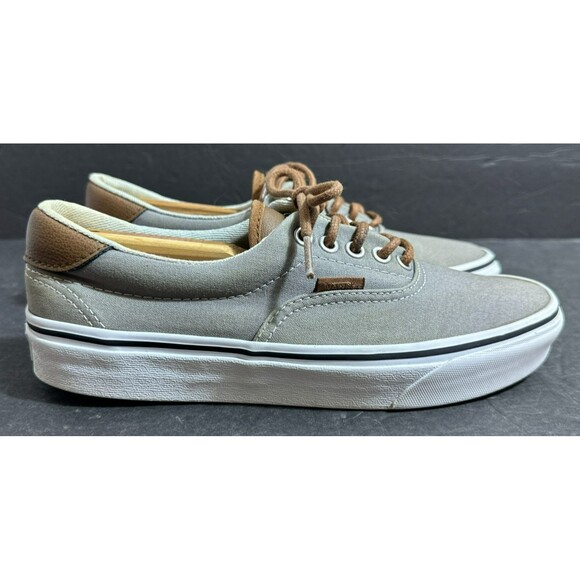 Vans Era Canvas and Leather Gray & Brown Skate Shoe Women's Size 8 - Picture 4 of 9